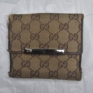 LOW START Authentic Gucci Monogram French Flap Wallet